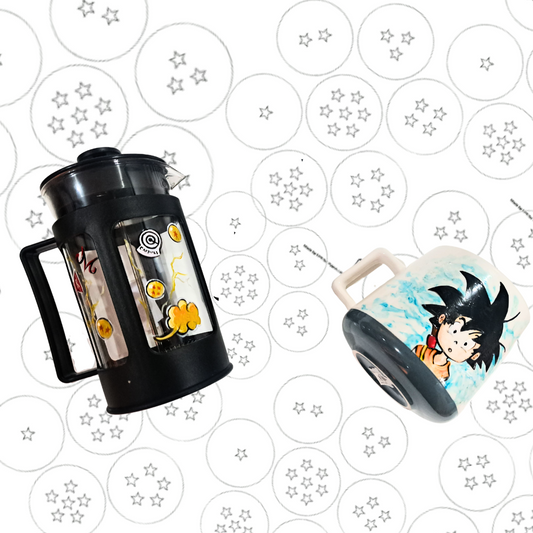 Cafetera francesa 700 cc + tazón goku