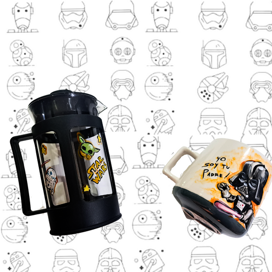 Cafetera francesa 700 cc + tazón Darth vader