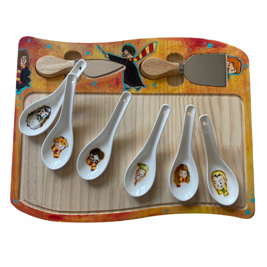 Tabla picoteo + 6 cucharas coctel HP