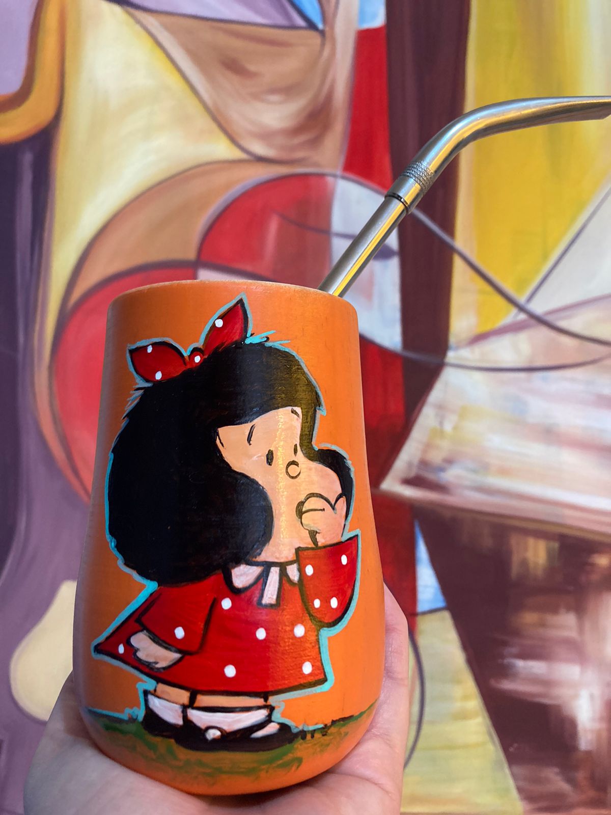 Mate de madera mafalda
