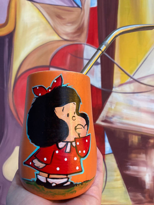 Mate de madera mafalda