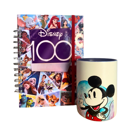 Agenda 2025 + tazón pintado a mano Disney