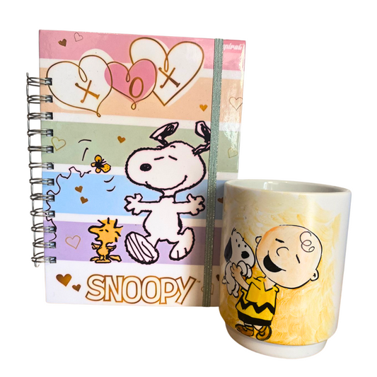 Agenda 2025 + tazón pintado a mano Snoopy