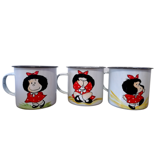 Juego de tres jarro enlozado 330 cc mafalda