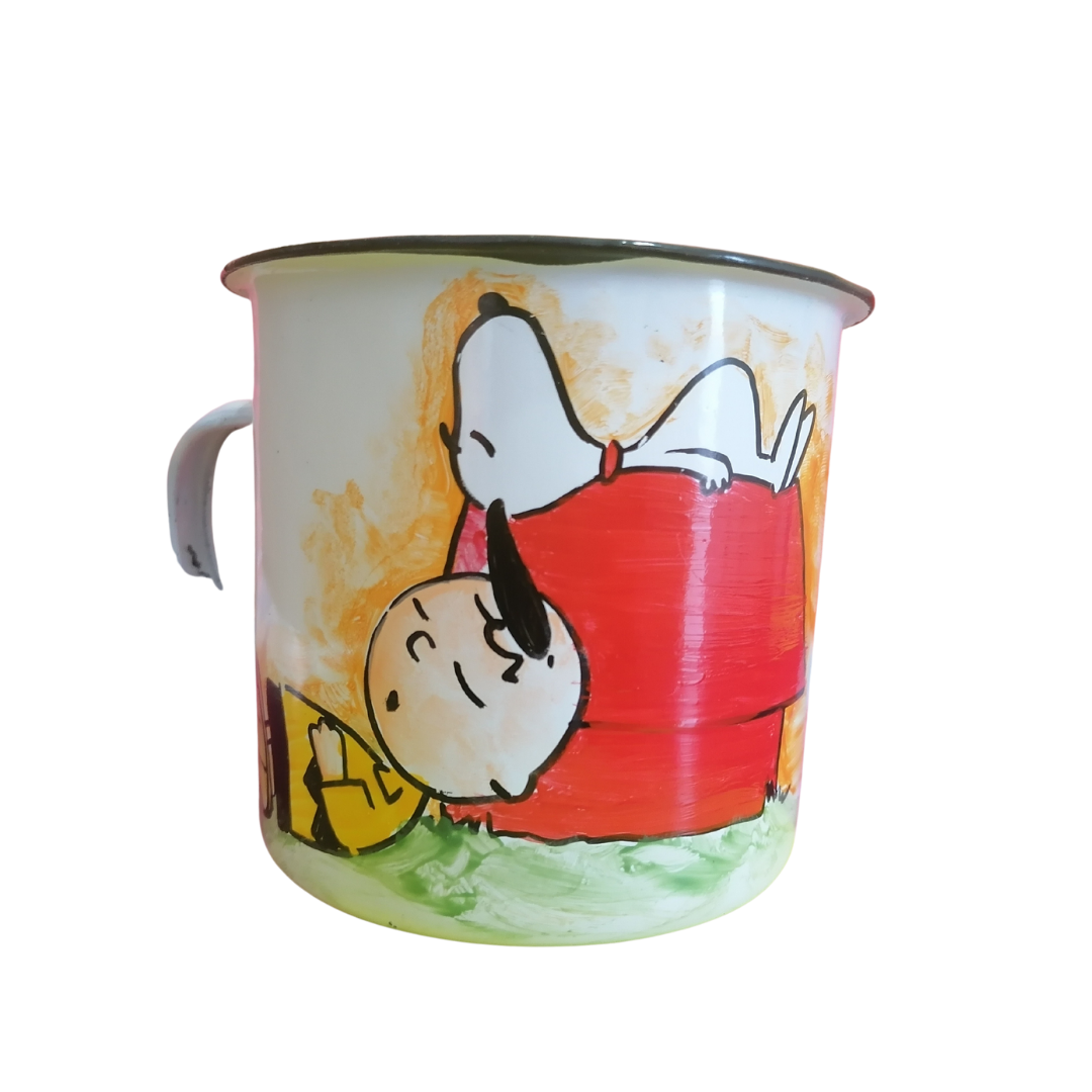Jarro enlozado 330cc Charlie brown y snoopy