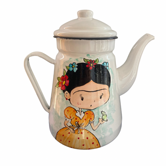 Tetera enlozada Frida Khalo