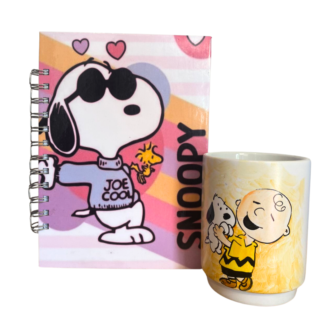 Agenda 2025 + tazón pintado a mano Snoopy