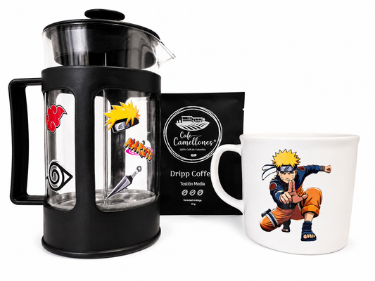 Cafetera Naruto + Tazón + café