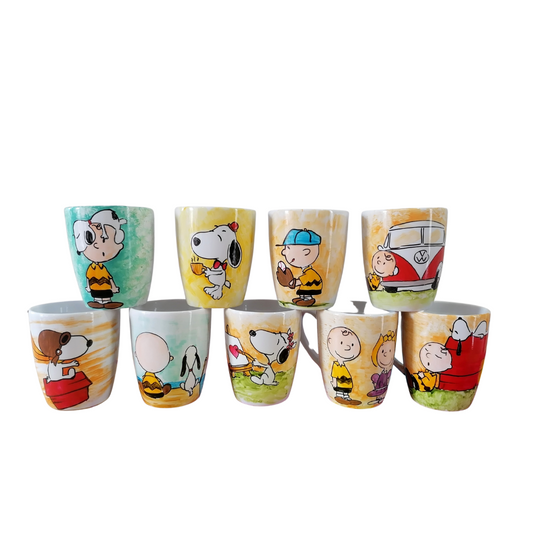 Set 6 o 9 Tazones Charlie Brown