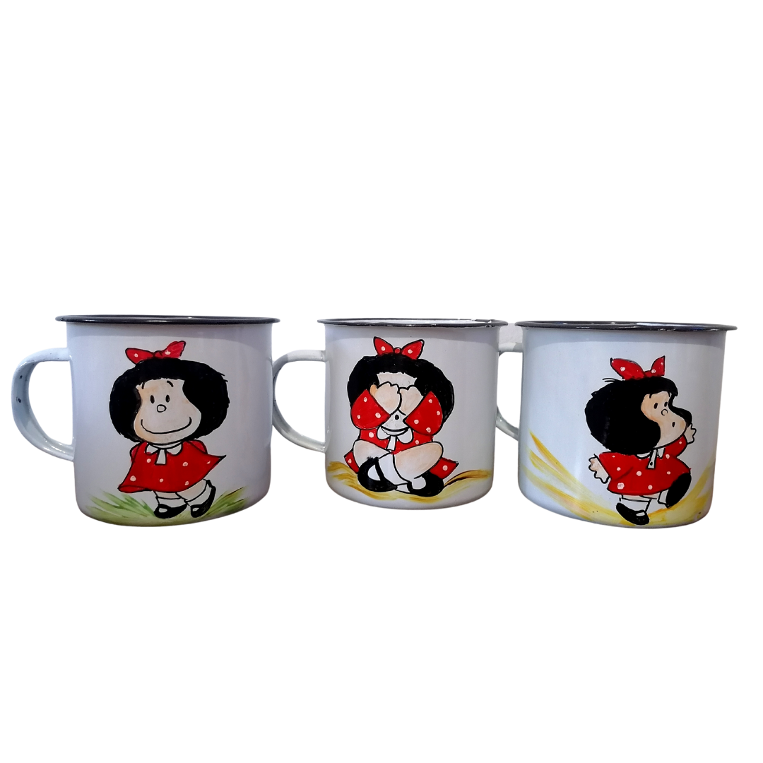 Juego de tres jarro enlozado 330 cc mafalda
